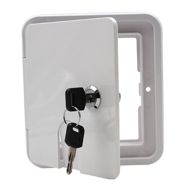 Trappe D'Accès Électrique Étanche Pour Camping-Car/Caravane - ABS Résistant Aux UV, Ouverture 180° - Blanc Ou Noir