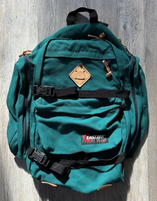 Eastpak Rucksack 5 Pocket Backpack Made In USA Vintage 1990s Green