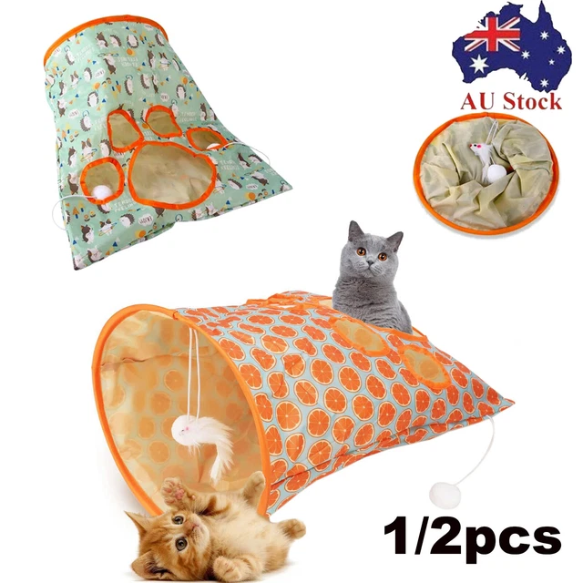 Cat Tunnel Bag Pet Kitten Tunnel Foldable Small Animal Cat Play Interactive Toys