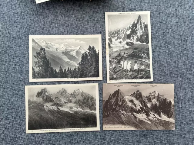 Chamonix Mont Blanc France Vintage Postcard Set X 4 Postcards