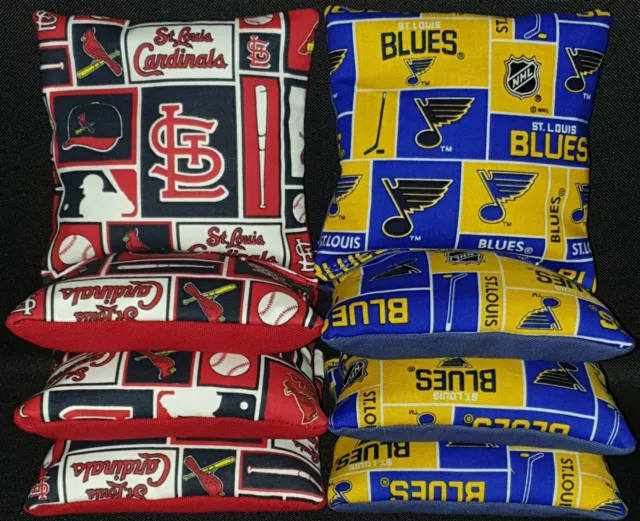 Set of 8 St. Louis Blues Kansas City Chiefs Cornhole Bean Bags FREE SHIPPING