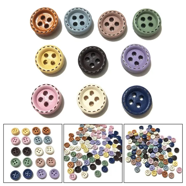 Pack varié de boutons en bois de style rétro pour vêtements et décoration in