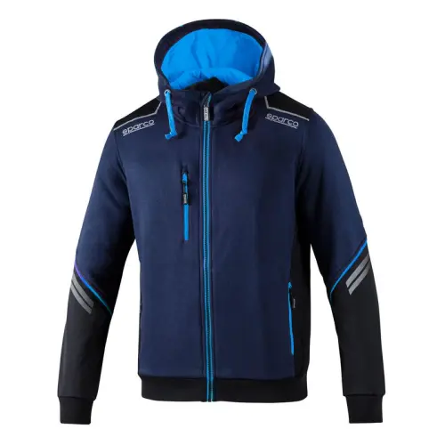 Sparco Dc Technologie avec Capuche Zip Intégral à Taille XL Bleu Marine/Bleu