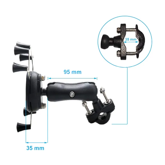 Universal Grip Halter RAM Motorrad Fahrrad Auto Mount GPS Halterung für Handy 3