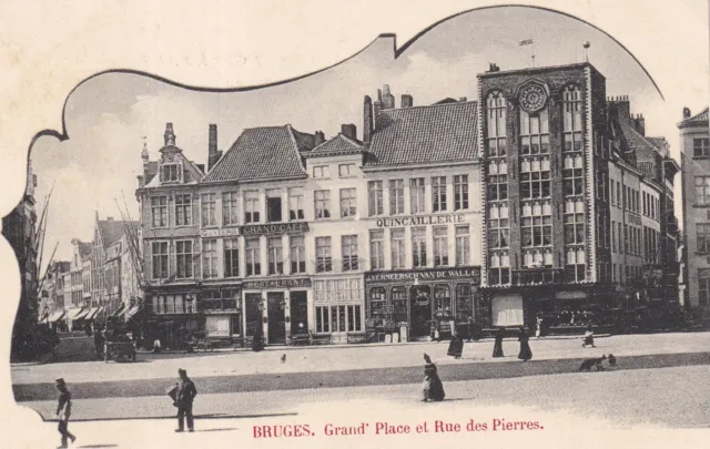 Carte postale ancienne postcard BELGIQUE BRUGES BRUGGE grand'place éditi NAHRATH