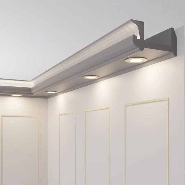 21 Mètres + Coins LED Spot Profil Moulure en Stuc pour