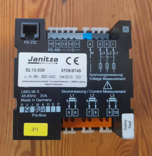 Janitza UMG 96 S # 52.13.009 # Netzanalysator # Energiemessgerät Fronteinbau # 3