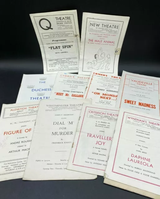 Theatre Programmes x 10 - Late 40's Early 1950's London & West End  Vintage