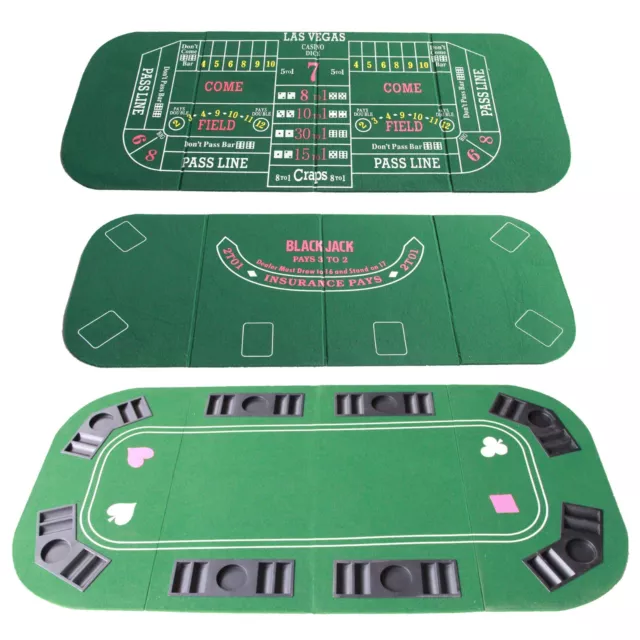 INO Design 63" Folding Casino Game Poker Table Top Green (Poker/Blackjack/Craps)