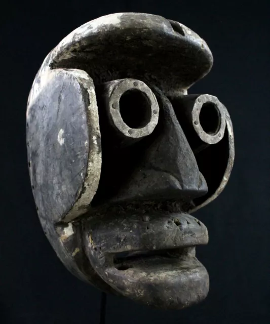 Arte Africana Arts Primeros Tribal - Antiguo Máscara De Initiation Grúa - 28 CMS