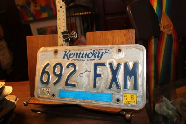 2014 Kentucky License Plate Floyd County 692 FXM VERY ROUGH Peeled Paint