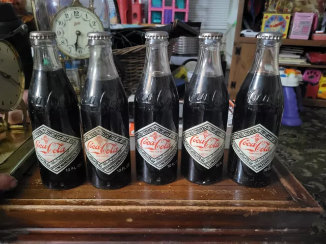 COCA COLA: 1977 75th Anniversary Commemorative Bottles, 5 Unopened