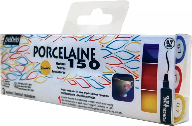 Pebeo Porcelaine 150 Keramik Lack Marker 0.7mm Feine Details Stifte Primäre Set