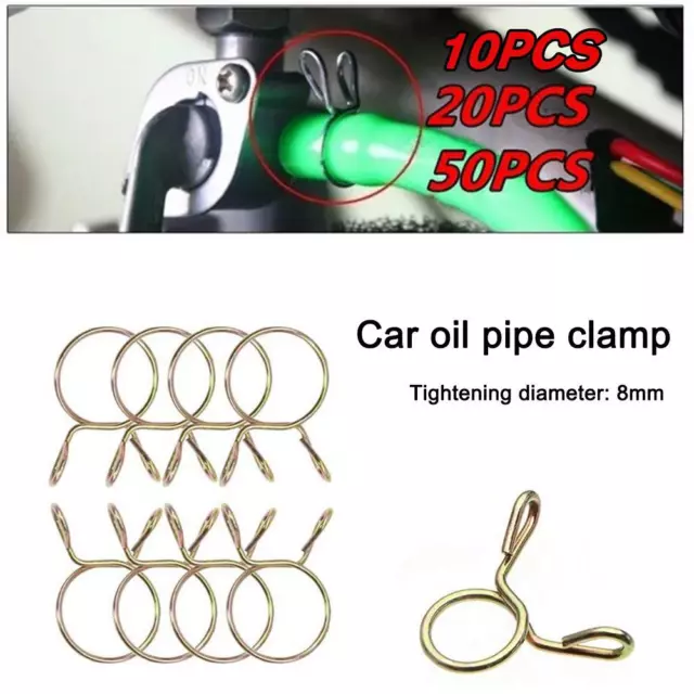 10/20/50x Tubing Hose Clamp Spring Hoop Fuel Tube Water Pipe Motorcycle Scoot ъв