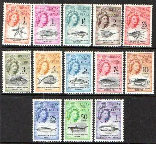 TRISTAN DA CUNHA 1961 QEII Set of 13 SG 42/54 M/M (Ref 0860)