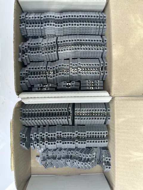Lot Of 170 DINnectors DN-T12 Terminal Block EURO 2.5 Unused  24-12AWG-20A-600V