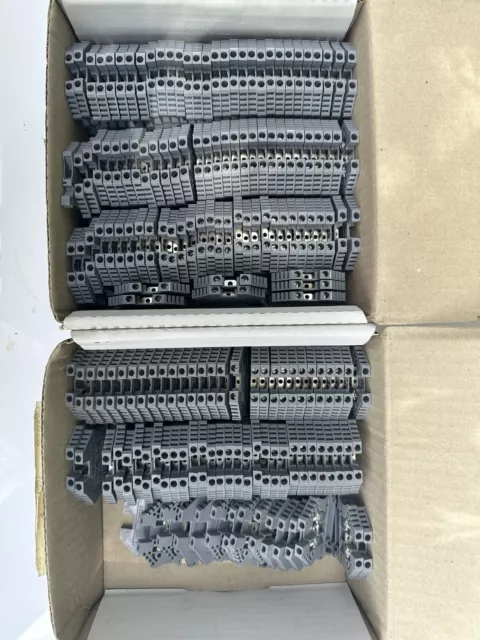 Lot Of 170 DINnectors DN-T12 Terminal Block EURO 2.5 Unused  24-12AWG-20A-600V
