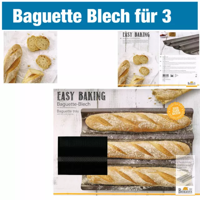 Birkmann Easy Baking Baguette Blech Antihaft Blech für 3 38,5x28 cm 230°C