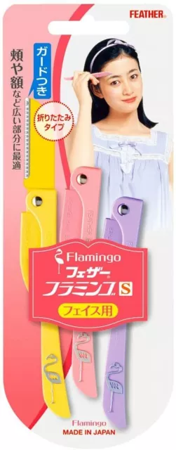 Feather Flamingo S Face Razor Shaving Foldable Type Fls(3Pcs)