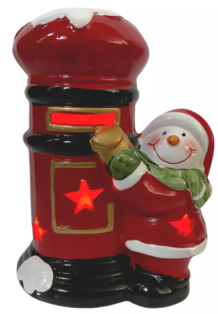 Rammento LED Buzón Decoración Navidad Luminoso Festivo Muñeco de Nieve Figurita