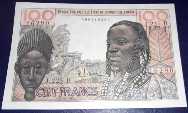 WEST AFRICAN STATES banknote - Benin (Dahomey) 100 Francs Banknote (1965) - UNC