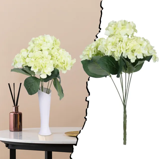 6 Big Heads Artificial Hydrangeas Flowers Bridal Bouquet Silk Hydrangea Bunch