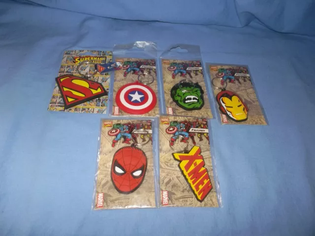 6 Marvel Super Hero's Keyrings