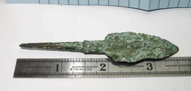 Ancient Bronze Spear Head Roman Greek Artifact Arrowhead Spearpoint #5