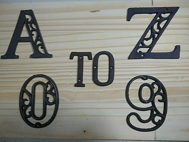Alphabet House Letters U Antique Brown Cast Iron Metal Large 4.5" Indoor Outdoor 3