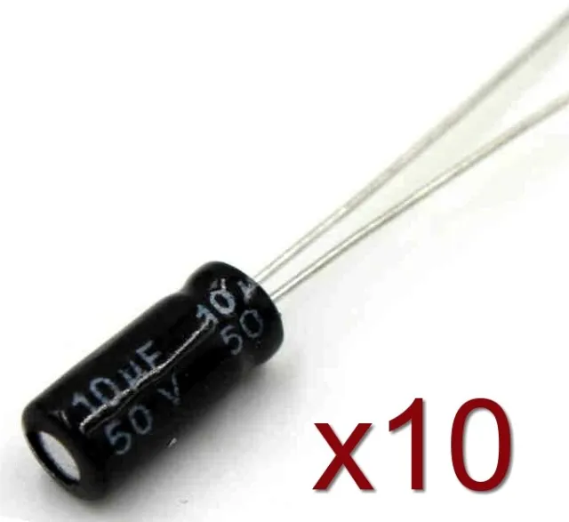 10x condensateur électrolytique 50V 10uF / Aluminium Radial Capacitor 12 x 5mm