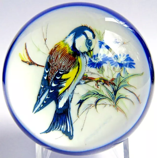 Briefbeschwerer Paperweight HENRY DAVIS Goldfinch, gemarkt! Magnum Format!