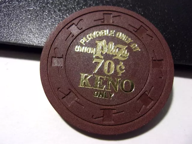 UNION PLAZA CASINO 70¢ casino gaming KENO poker chip - Las Vegas, NV