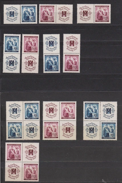 Böhmen & Mähren Lot  Mi. 53/ 54 postfr. m Falzrest siehe scan