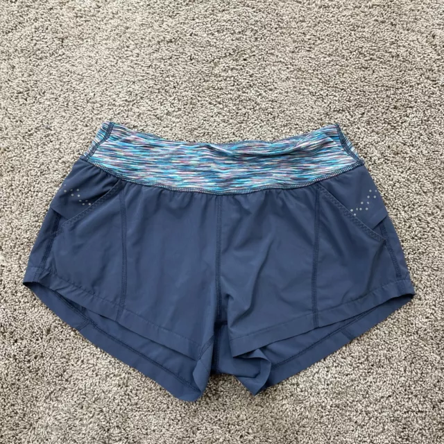 Zella Speedster Running Shorts Womens Size Small Navy Blue Heathered Waist Lined