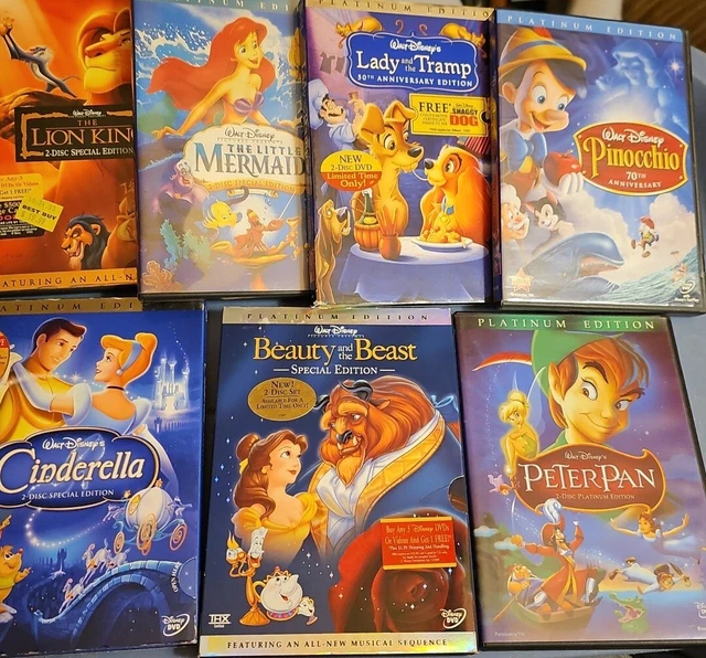 Disney Classic Platinum Edition (7 DVD Lot) Pinocchio, Cinderella FREE SHIPPING!
