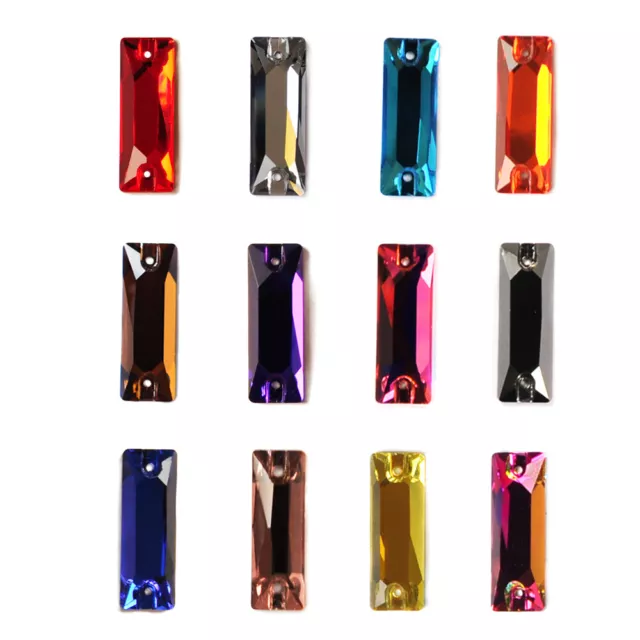 Cosmic Baguette Luxury Sew On Crystal Glass Rhinestone  Sewing Stone Rectangle