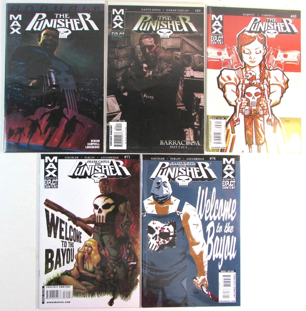 Punisher Lot of 5 #35,63,71,74,Annual 1 Marvel (2006) 7th Series Max Comics