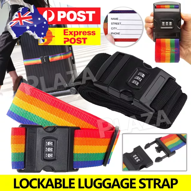Suitcase Secure Lock Safe Nylon Packing Belt Luggage Strap Code Password Travel