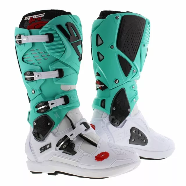 Stivali Uomo Sidi Crossfire 3 SRS White Mint Bianco Menta Cross Enduro Mx Boots