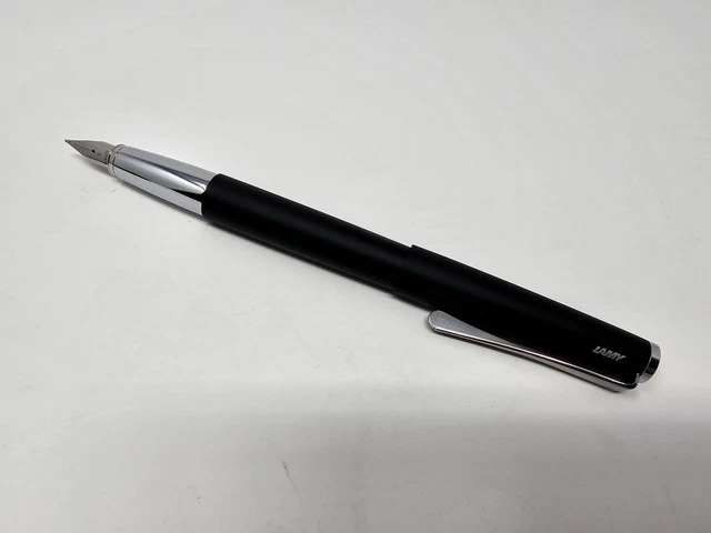 LAMY Studio Fountain Pen, Brushed Black Steel, Fine Nib (L67F)