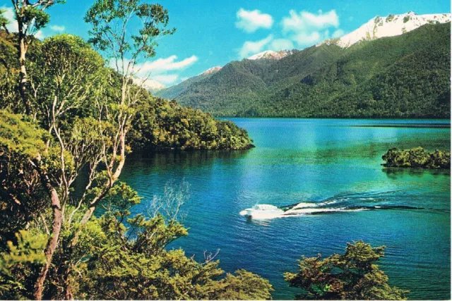 Postcard Neuseeland New Zealand Lake Te Anau South Fiord Mt. Black Cone NZ AK pc