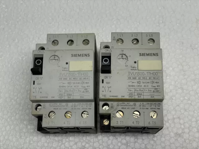 Siemens 3VU1300-1TH00 manual motor starter 1.6-2.4A overload circuit breaker $EA