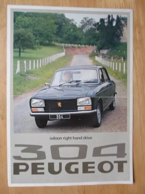 PEUGEOT 304 SALOON 1976 UK Mkt Sales Leaflet Brochure