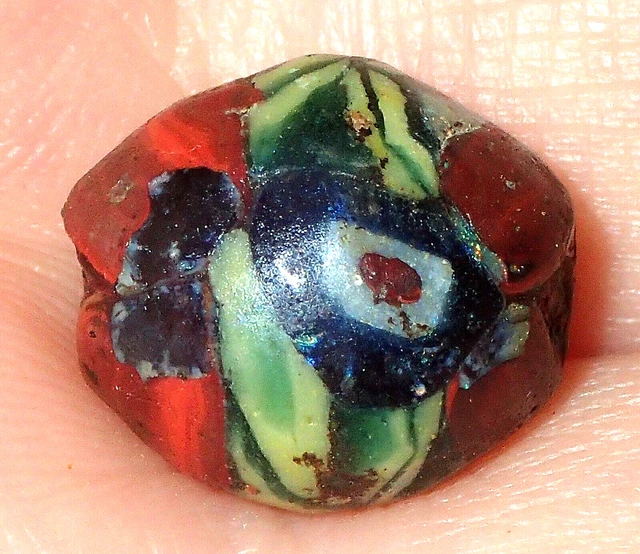 13.5mm Ancient Roman Mosaic Glass bead, 1800+ Years Old, #S4252