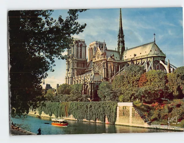 Postcard Notre-Dame, vue du Quai de Montebello, Paris, France