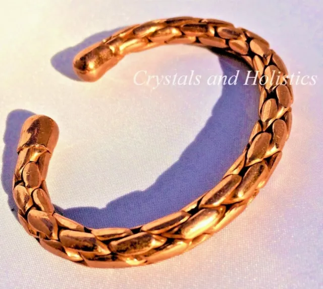 MAGNETIC Solid Pure Copper ENTWINED Copper Bracelet Bangle Relief Arthritis M90