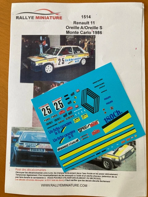DECALS 1/43 RENAULT 5 Gt Turbo Oreille Tour De Corse 1988 Wrc Rallye