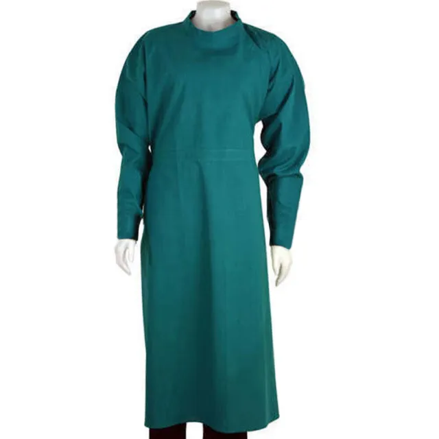 Robe Chirurgicale Tissu Vert Lavable Autoclavable Robe Légère et Confortable
