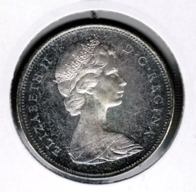 Canada Silver $1 Dollar 1867 - 1967 Specimen Multicolor Toning Cameo!