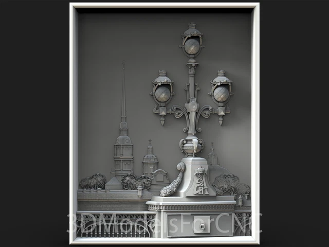 3D MODEL STL File for CNC Router Laser & 3D Printer Street Landscape 5 ...